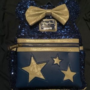 Disney blue make a wish star loungefly